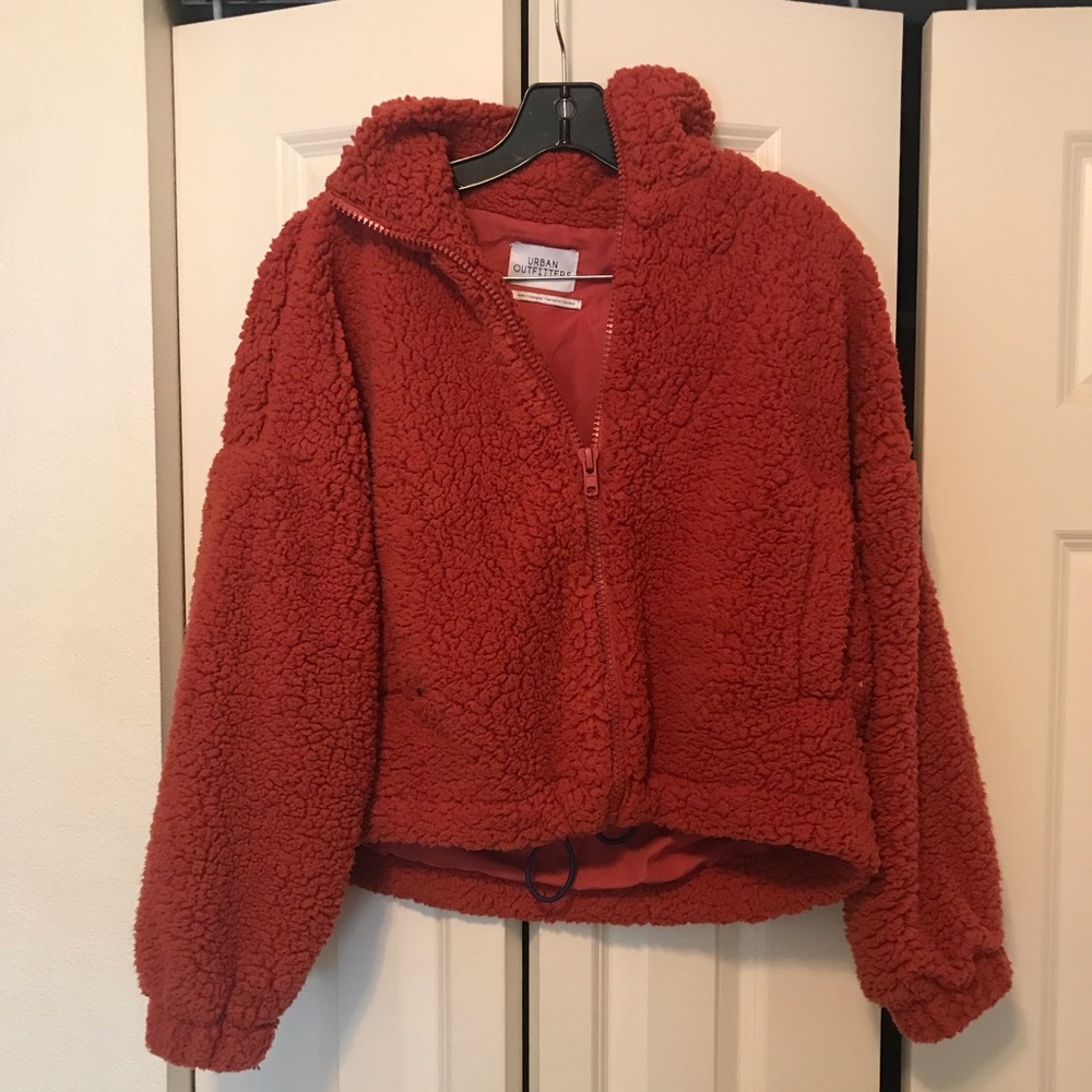 Urban outfitters fuzzy warm zip up jacket